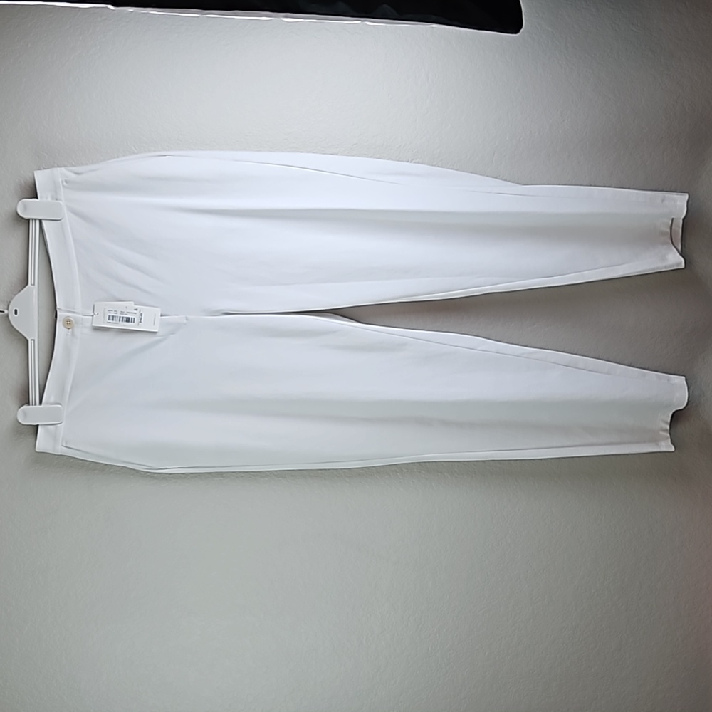 Eileen Fisher | NWT Women's White Cotton Blend Ponte High Waist Ankle Pants  XL